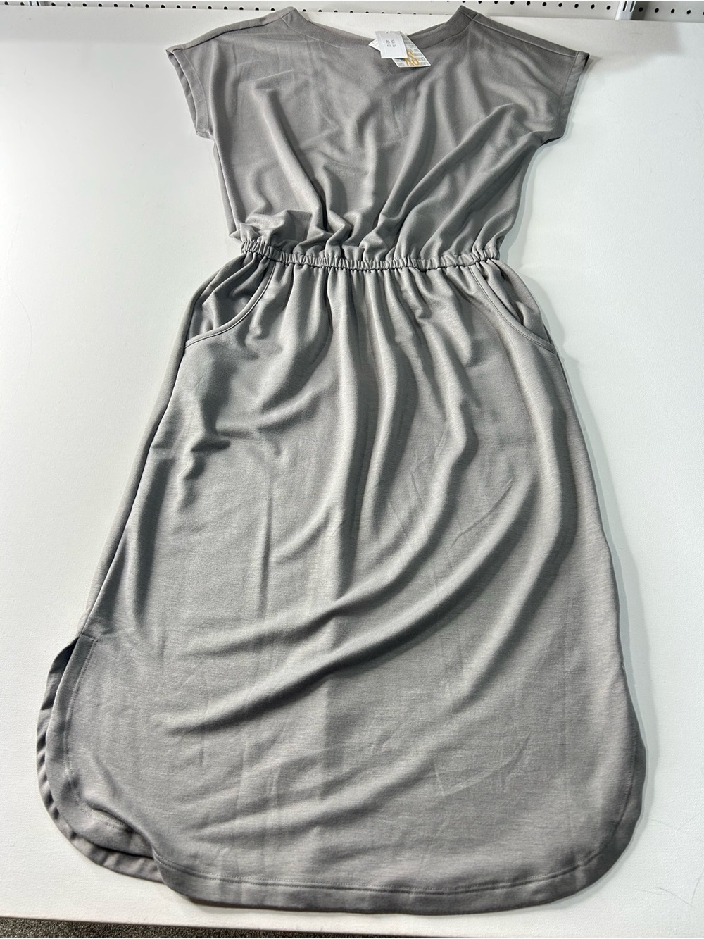 NWT LuLaRoe XS Isla Casual Elastic-Waist Midi Dress - Light Gray